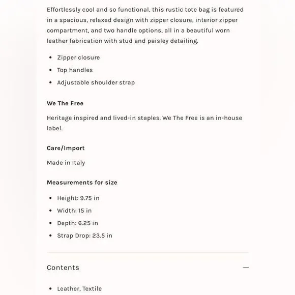 Free People We the Free Augustine Leather Tote Bag - Picture 7 of 8